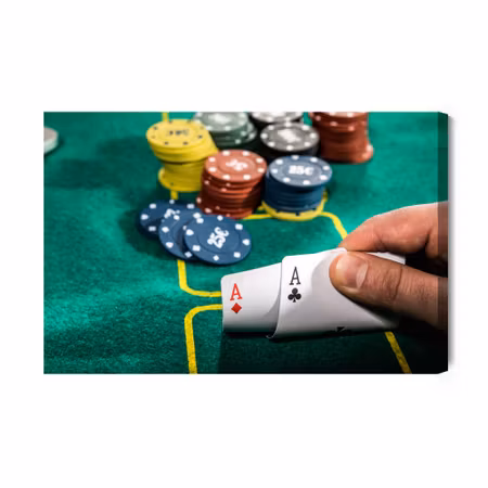 Canvastavla - A Close-up of a Game of Poker