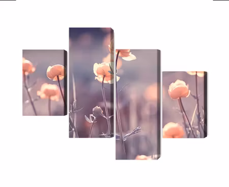 Canvastavla - Multipart Spring D Flowers
