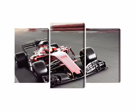 Canvastavla - Multipart Formula Car on the Track