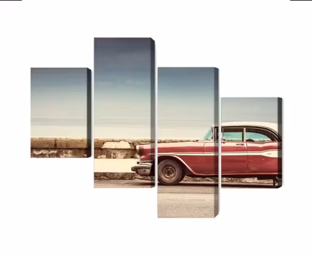 Canvastavla - Multipart Old American Retro Car