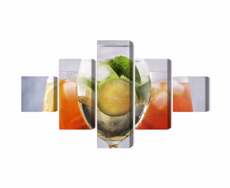 Canvastavla - Multipart Set of Summer Cocktails
