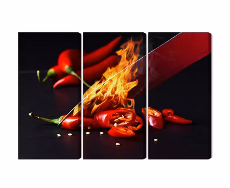 Canvastavla - Multipart Burning Knife