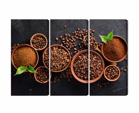 Canvastavla - Multipart Ground Coffee and Beans