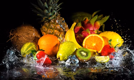 Canvastavla - Multipart Fruit with a Splash of