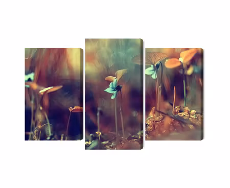Canvastavla - Multipart Delicate Plants on a
