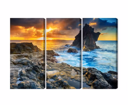 Canvastavla - Multipart Sunset on the Seashore