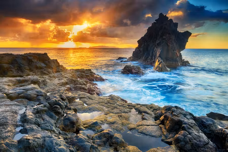 Canvastavla - Multipart Sunset on the Seashore