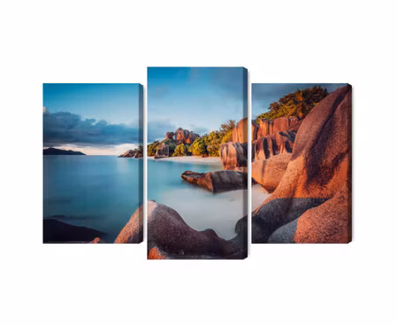 Canvastavla - Multipart Beach in Seychelles
