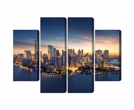 Canvastavla - Multipart New York City Panorama At