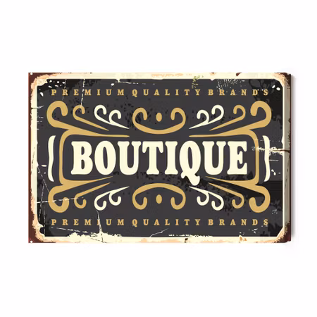 Canvastavla - Vintage Style Boutique Plaque