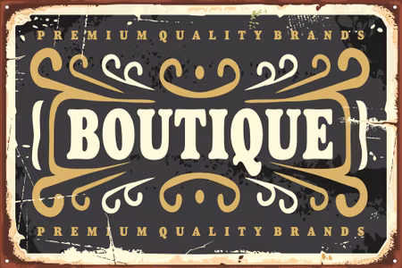 Canvastavla - Vintage Style Boutique Plaque