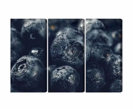 Canvastavla - Multipart Blueberries Close Up D
