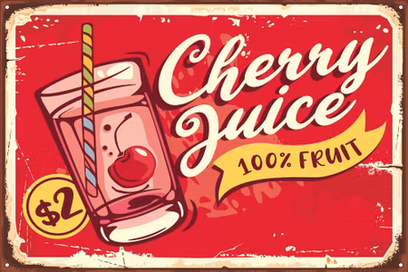 Canvastavla - Cherry Juice and Retro Lettering