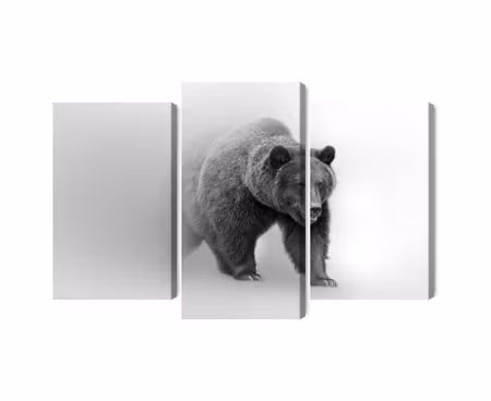 Canvastavla - Multipart Bear in the Fog D