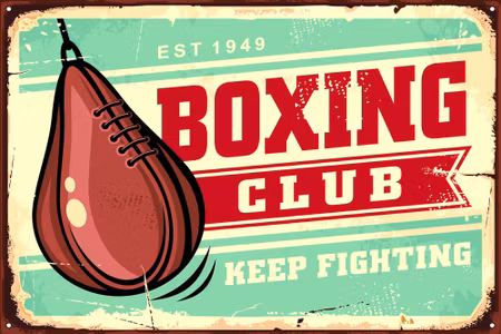 Canvastavla - Punching Bag and Vintage Lettering
