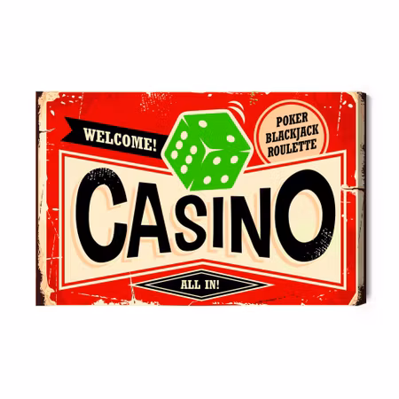 Canvastavla - Casino Style Reto Chalkboard