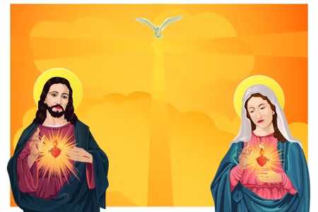 Canvastavla - Jesus and Virgin Mary