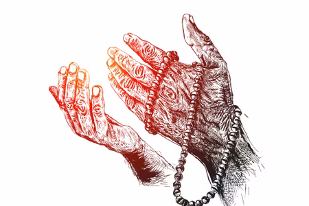 Canvastavla - Rosary in Hands