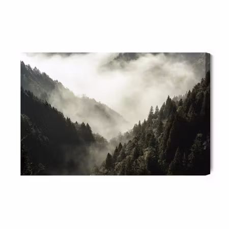 Canvastavla - High Mountain in Mist and Cloud