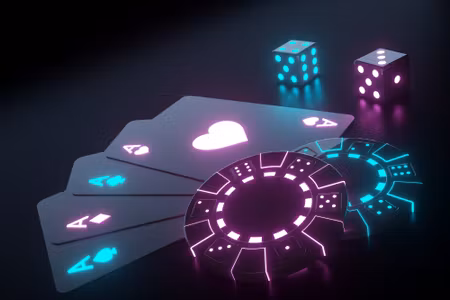 Canvastavla - Neon Poker Set