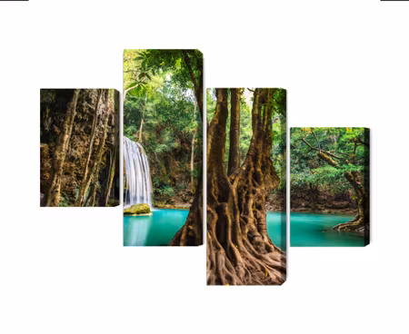 Canvastavla - Multipart Erawan Waterfalls