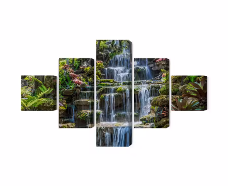 Canvastavla - Multipart Thai Waterfall