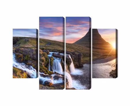 Canvastavla - Multipart Kirkjufell Mountain with