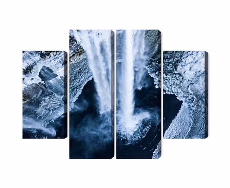 Canvastavla - Multipart Winter Waterfall