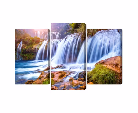 Canvastavla - Multipart Jiulong Waterfall in