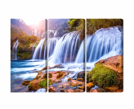 Canvastavla - Multipart Jiulong Waterfall in