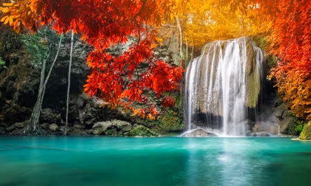 Canvastavla - Multipart Cascade in the Autumn