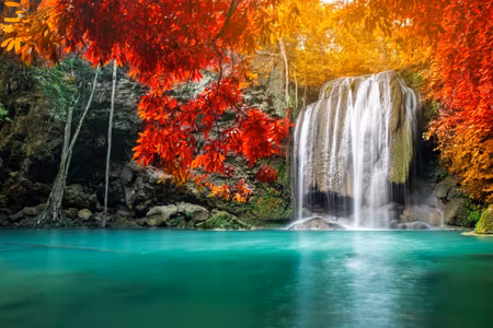 Canvastavla - Multipart Cascade in the Autumn