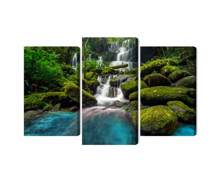 Canvastavla - Multipart a Beautiful Waterfall in
