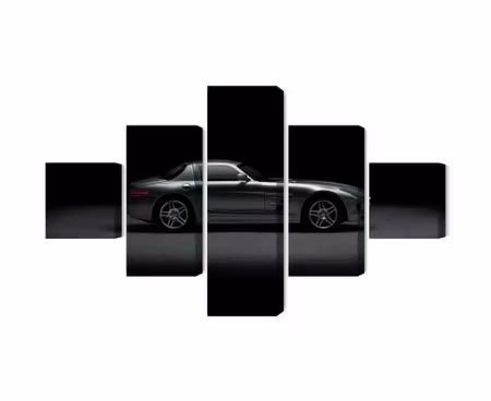 Canvastavla - Multipart Sports Car on a Dark