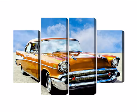 Canvastavla - Multipart American Vintage Car