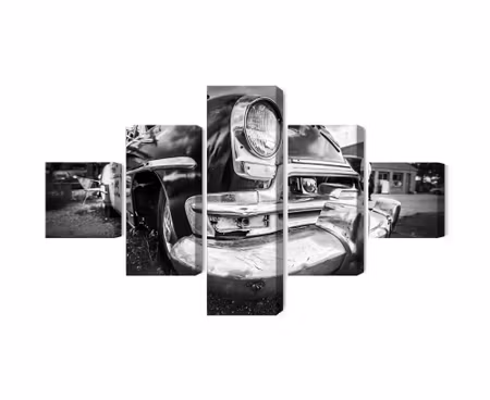 Canvastavla - Multipart Black and White American