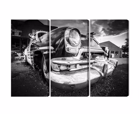 Canvastavla - Multipart Black and White American