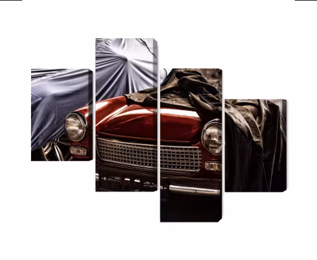 Canvastavla - Multipart Italian Retro Car Covered
