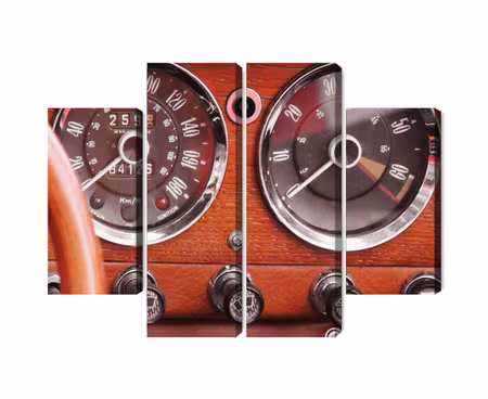 Canvastavla - Multipart Counters in a Retro Car