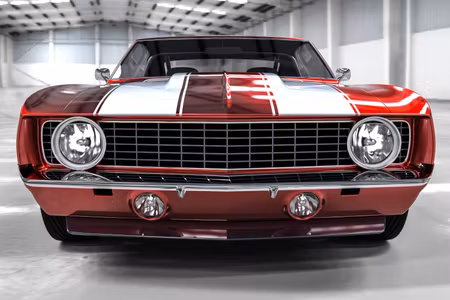 Canvastavla - Multipart a Red Muscle Car in a