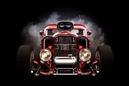 Canvastavla - Multipart Hot Rod Car on a Smoke