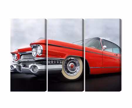 Canvastavla - Multipart a Red Car From the S