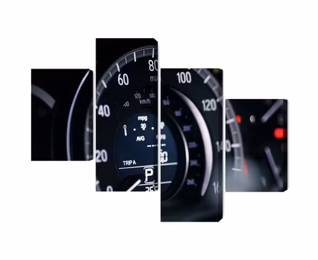 Canvastavla - Multipart Modern Car Speedometer
