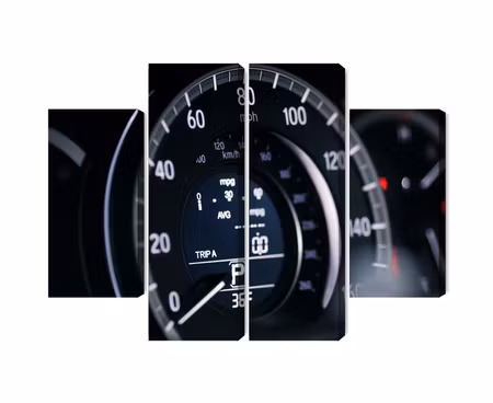 Canvastavla - Multipart Modern Car Speedometer