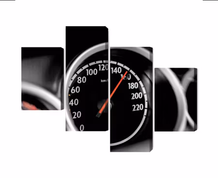 Canvastavla - Multipart Car Speedometer