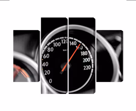 Canvastavla - Multipart Car Speedometer