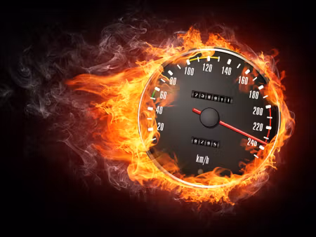 Canvastavla - Multipart Speedometer in Flames