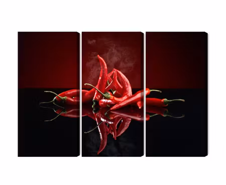 Canvastavla - Multipart Red Chili Peppers