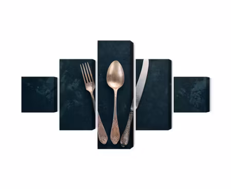 Canvastavla - Multipart Old Cutlery