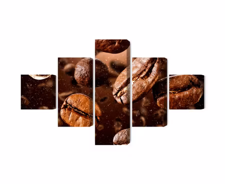 Canvastavla - Multipart Brown Coffee Beans
